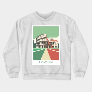 Minimal Retro Vintage Rome Colosseum Travel Poster Crewneck Sweatshirt